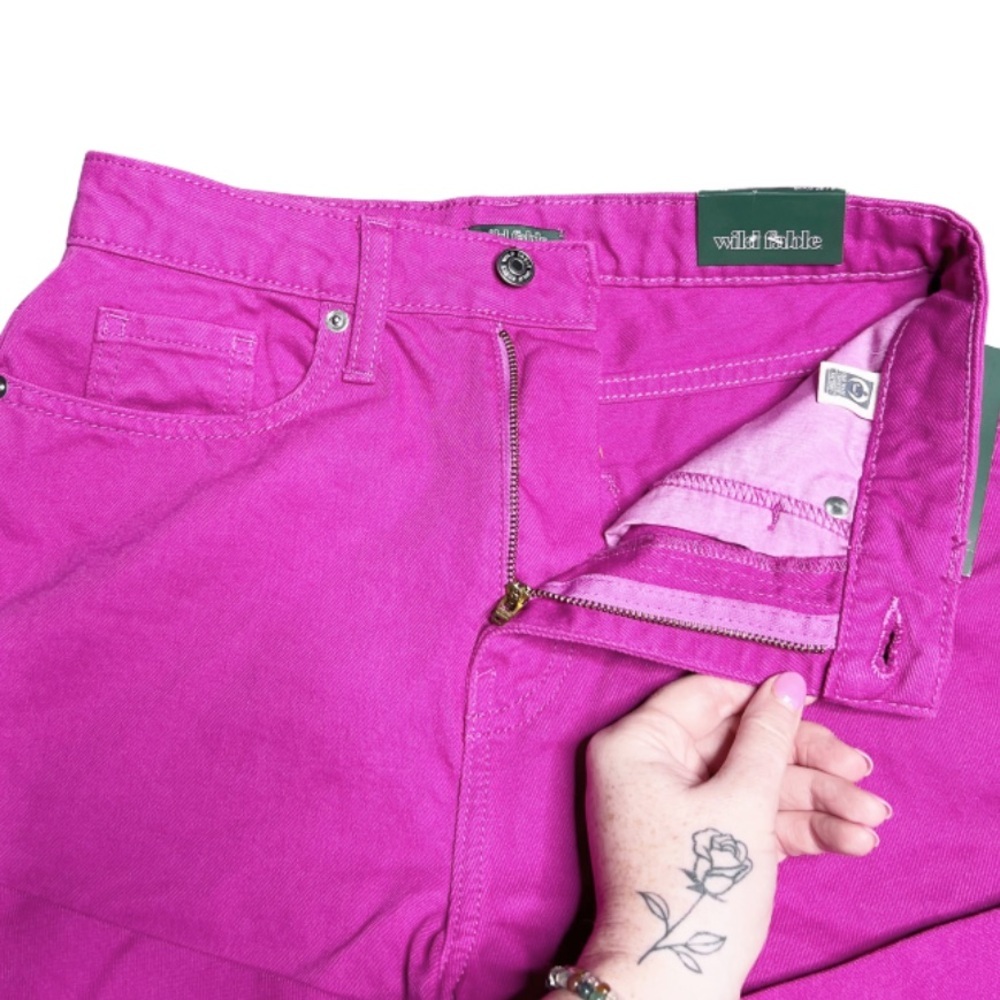 NWT Wild Fable Womens Pink High Waisted Cuffed Denim Summer Casual Shorts Size 4 - Picture 7 of 16